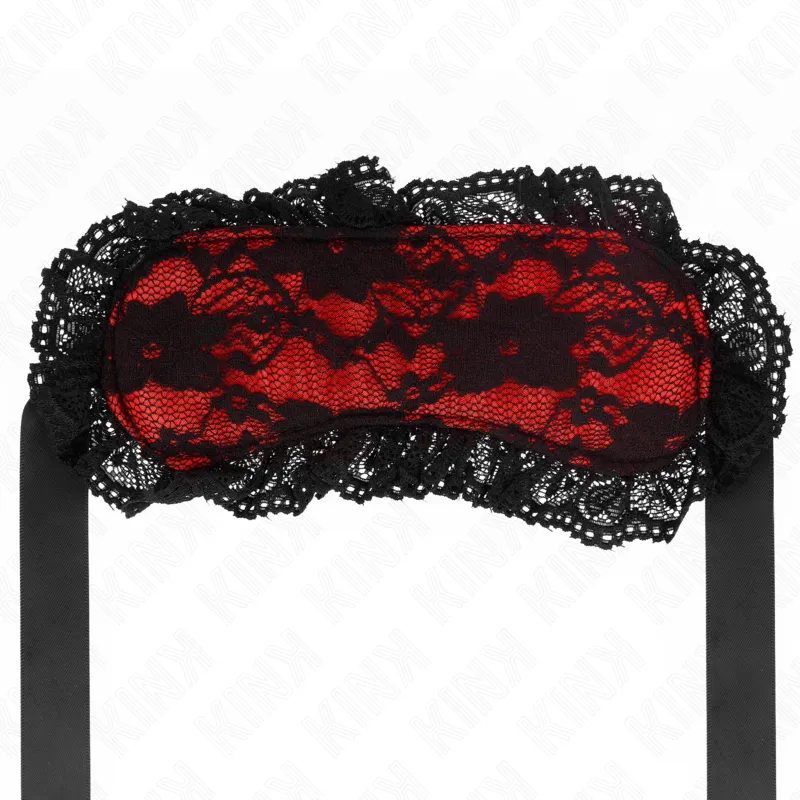 Masque bondage en dentelle rouge - Kink