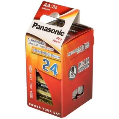 Pack de 24 piles alcalines AA LR6 Pro Power - Panasonic