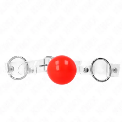 Ball Gag Balle PVC Transparente Rouge 4cm - KINK