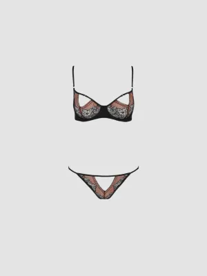 Ensemble Ouvert 2 Pièces Mirella Marron & Noir