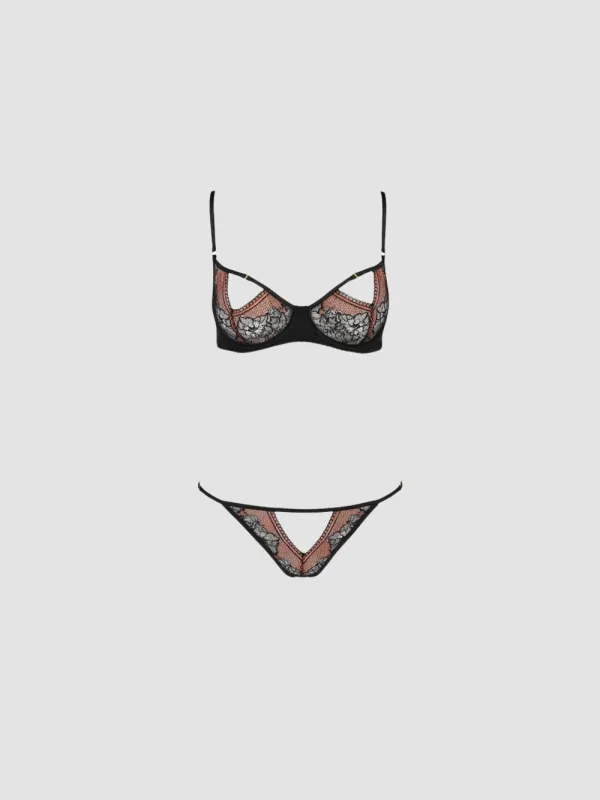 Ensemble Ouvert 2 Pièces Mirella Marron & Noir