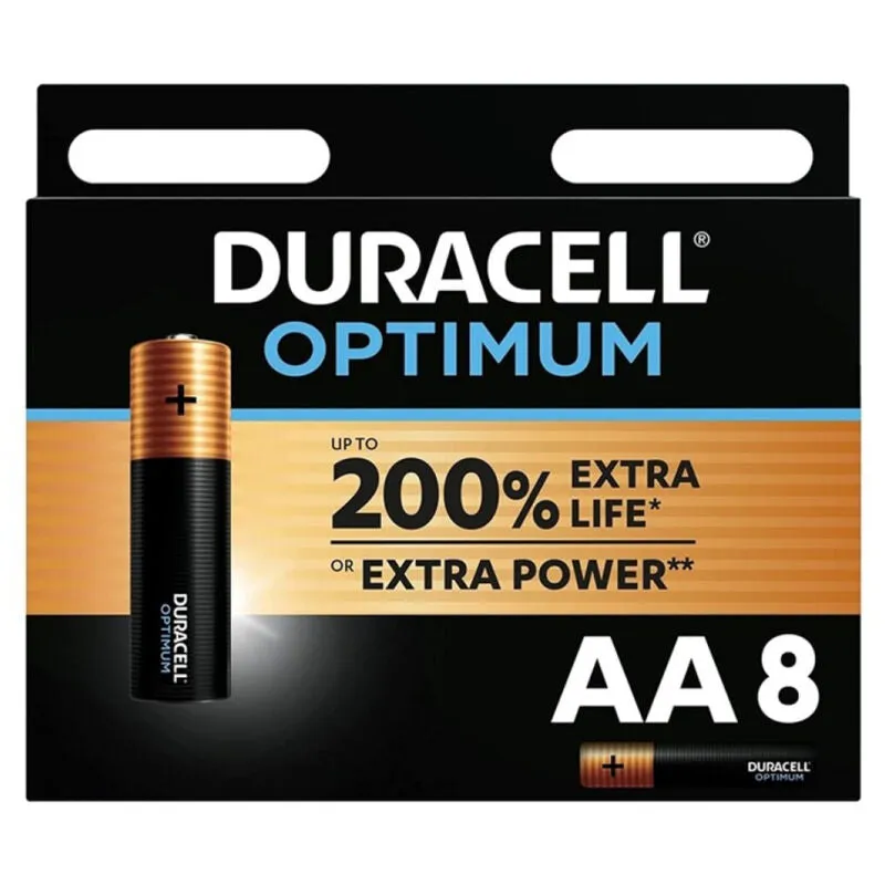 Piles alcalines Duracell Optimum AA LR6 1,5V - pack de 8 - Duracell