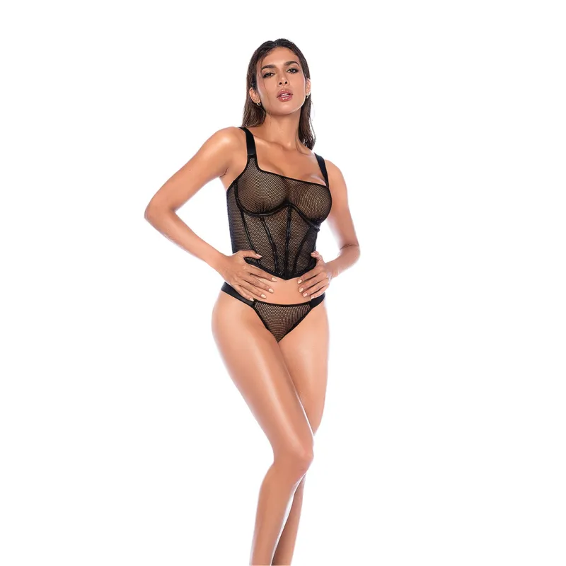 Mapalé Ensemble Lingerie En Dentelle Noir L/XL