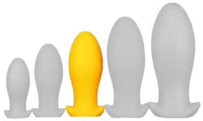 Plug en silicone SAURUS EGG L 14 x 6.3cm Jaune