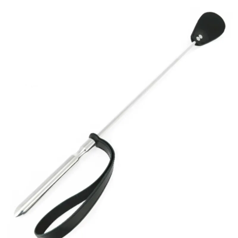 Cravache BDSM Metal Hard Acier Inoxydable Cuir 61cm