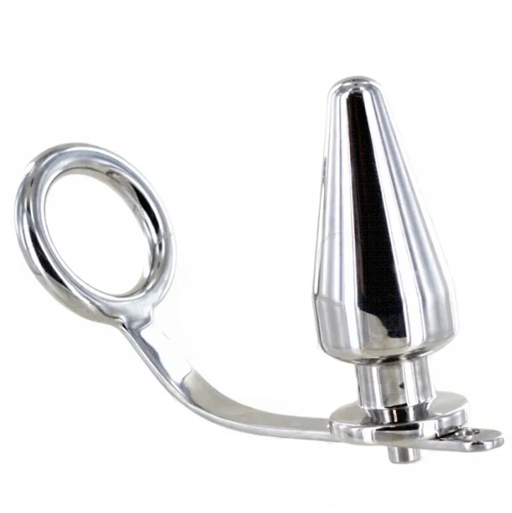 Cockring avec plug anal en acier chirurgical - Metal Hard