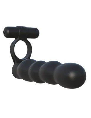 Fantasy C-ringz Cockring & gode Posable Partner Double Penetrator Noir