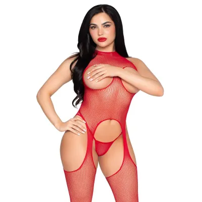 Leg Avenue - Bodystocking Ouvert Set - Rouge