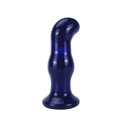 Plug anal vibrant en verre The Gleaming bleu - Toyjoy