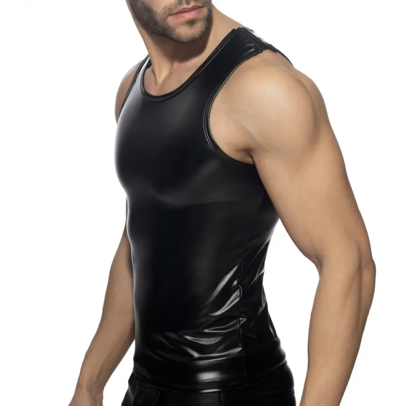 AD Fetish Débardeur avec Zip RUB SHOULDER Noir