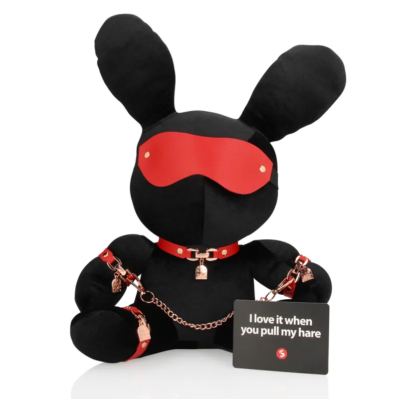 S-Line Bondage Black Velvet Peluche Lapin