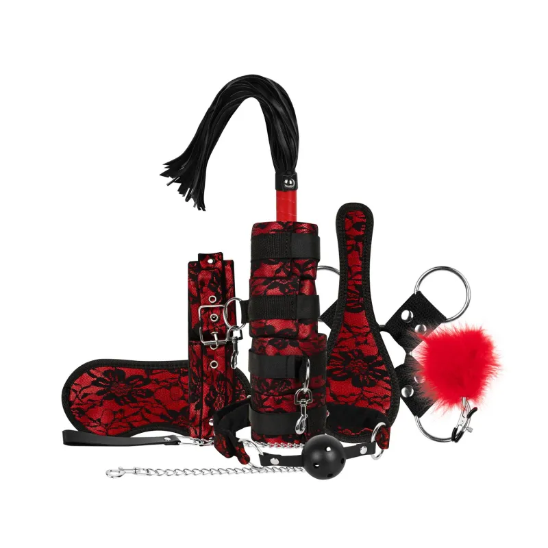Bedroom Fantasies Lace &amp; Leather Look Kit De Bondage