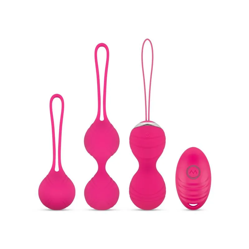Ensemble de boules de Kegel avec télécommande - Rose