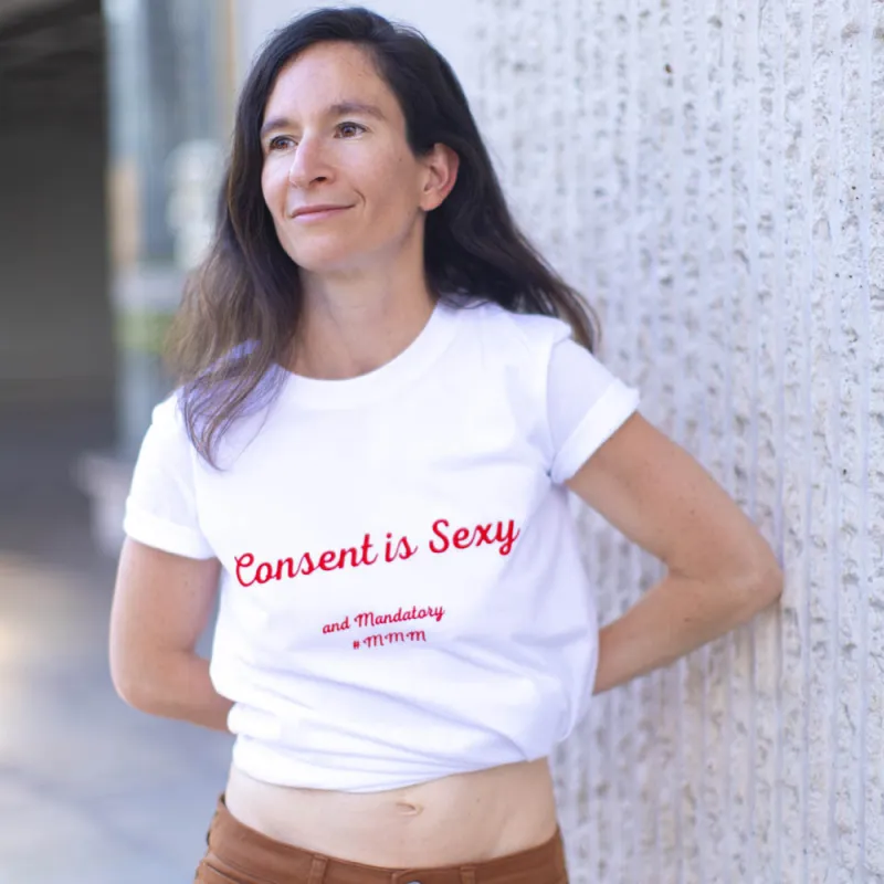 T-Shirt Blanc Consent is Sexy - XXS