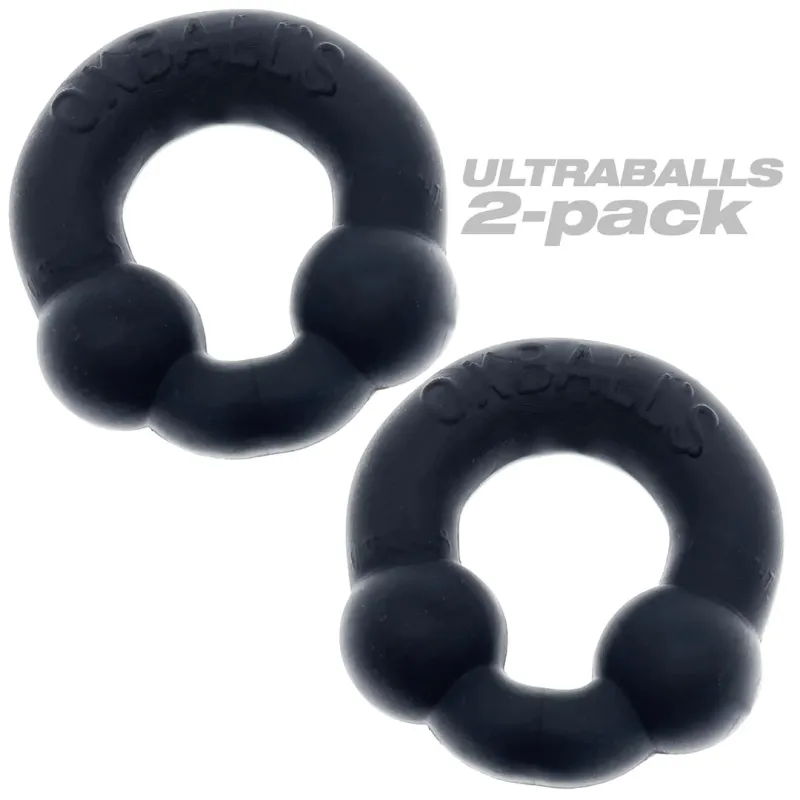 Pack Anneaux péniens Silicone ULTRABALLS Oxballs Noirs