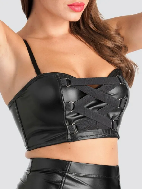 Soutien-gorge top effet cuir Fierce M