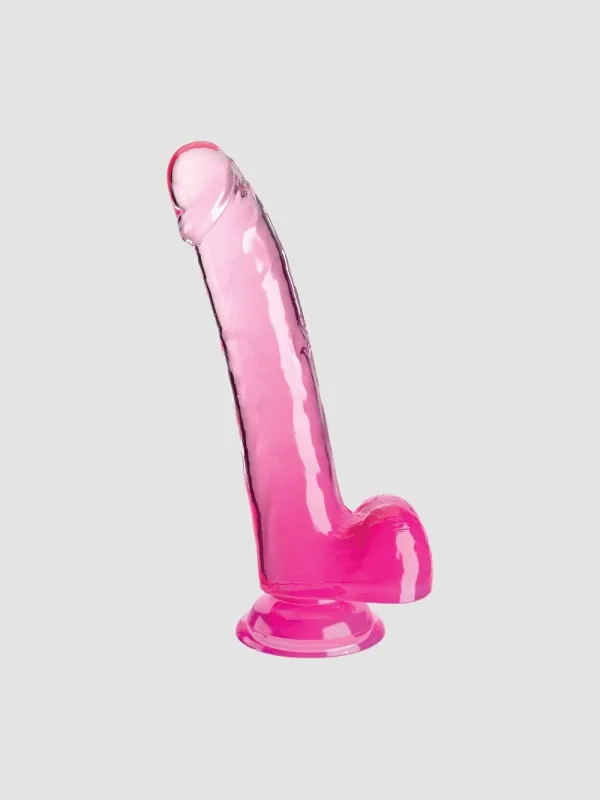 Gode avec testicules 22,9 cm King Cock Clear