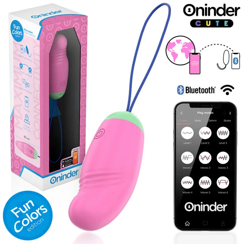 Œuf vibrant connecté rotatif en silicone rose - Oninder