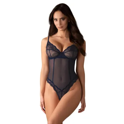 Obsessive - Nightly Teddy Entrejambe Ouverte - Bleu