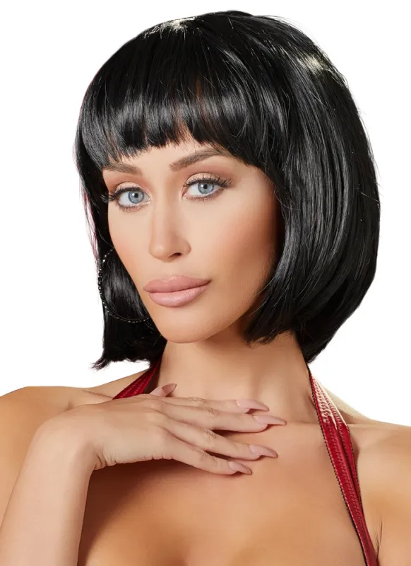 Perruque Cheveux Courts Bob Noirs
