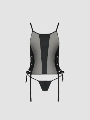 Guêpière Malwia Leather Collection Noire