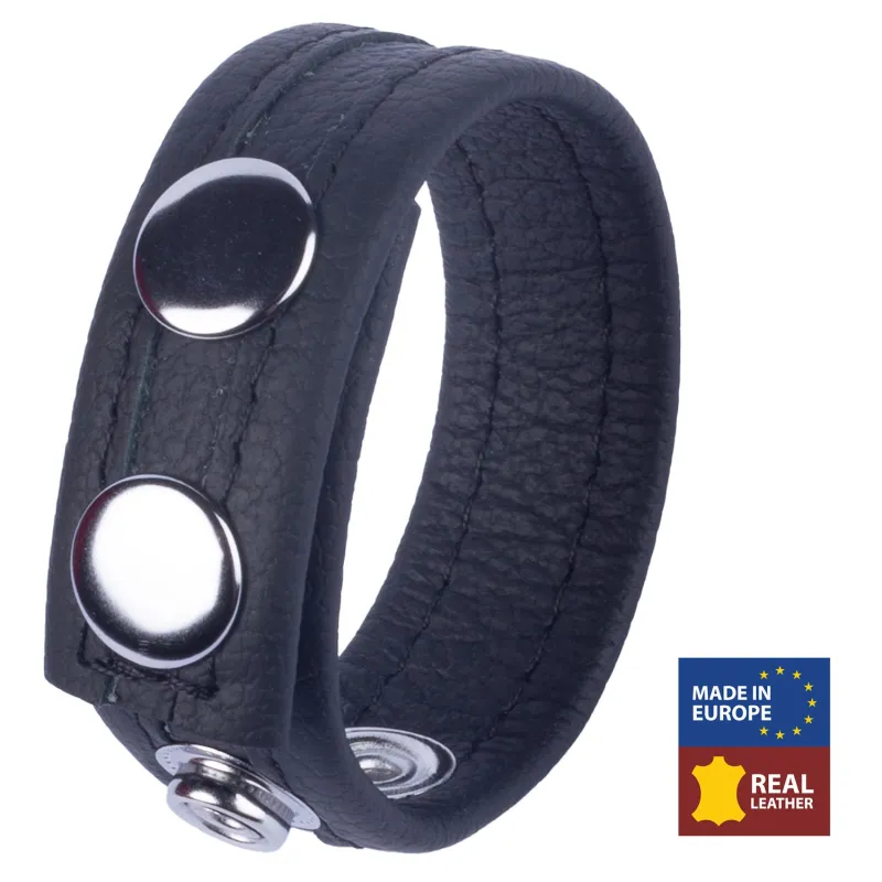 Anneau pénien en cuir TIPPY Noir