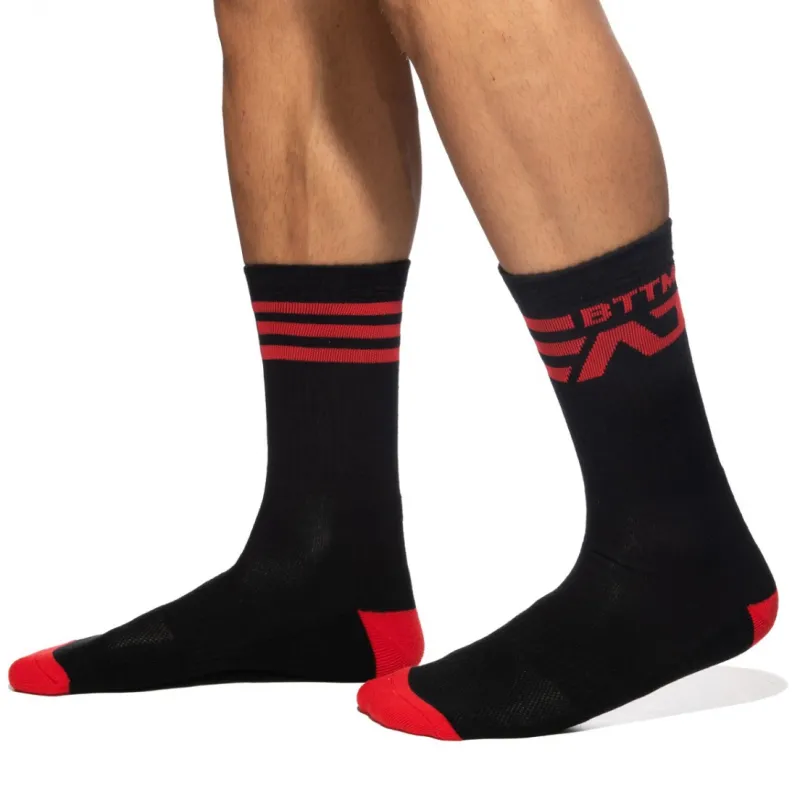 Addicted Chaussettes AD BTTM Noir-Rouge