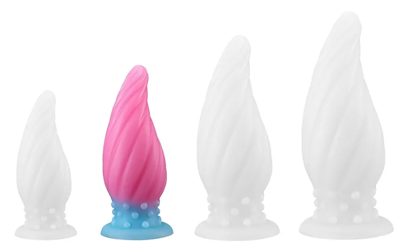 Plug Silicone Phosphorescent SPIRAL PIK M 15 x 6.2cm Rose