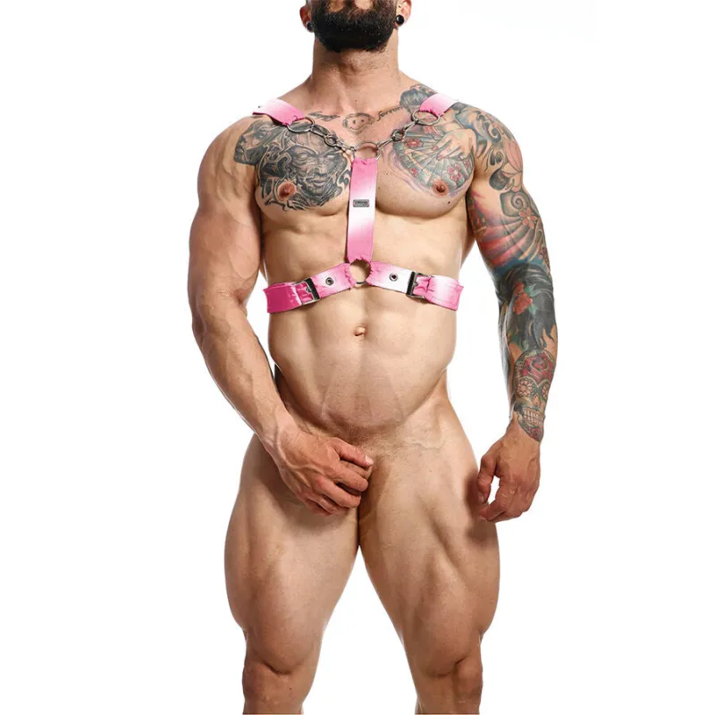 Harnais Chaîne Croisée DNGEON Rose - MaleBasics