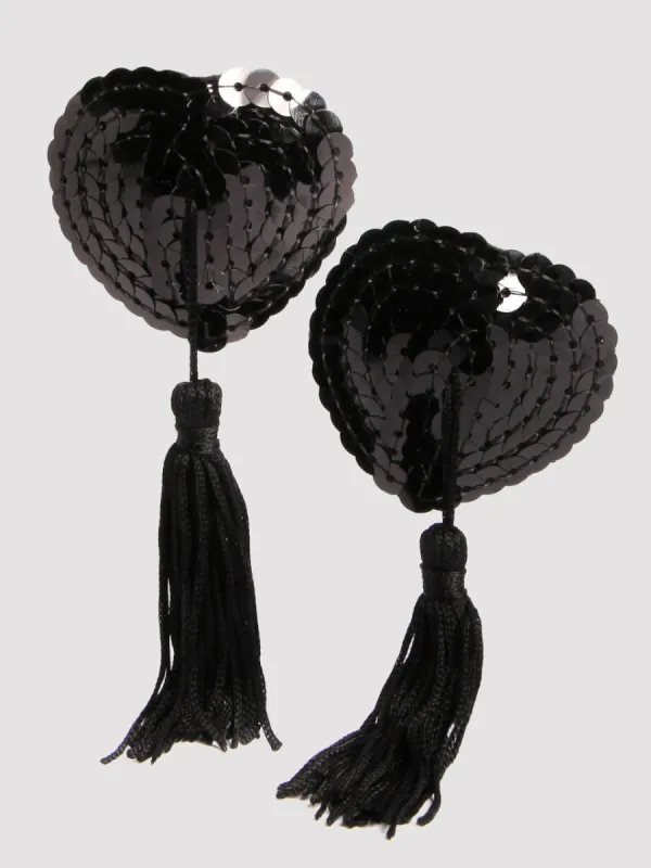 Cache-tétons pompons Oh! noir