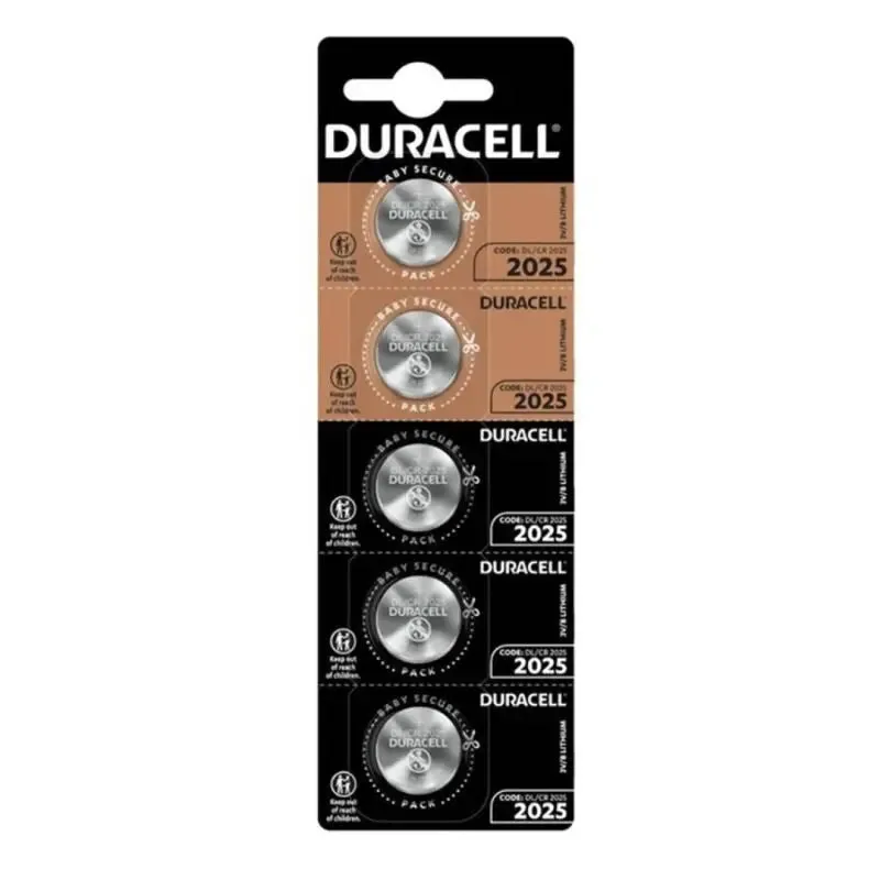 Pile Bouton Lithium CR2025 3V Pack de 5 - Duracell