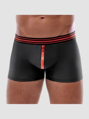 Boxer zip noir & rouge