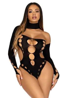 Body asymétrique avec dos ouvert - Noir