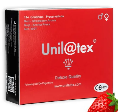 Préservatifs aromatisés fraise Unilatex rouge - Unilatex