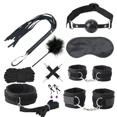 Kit SM BONDAGE PUSH 10 pièces Noir