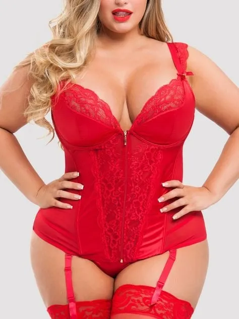 Guêpière push-up Treasure Me rouge 3X/4X