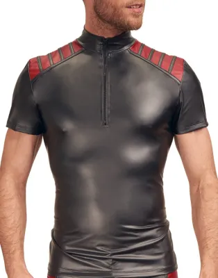 NEK T-shirt VEGA Noir-Rouge