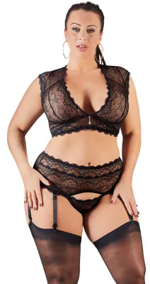 Ensemble porte-jarretelles en dentelle