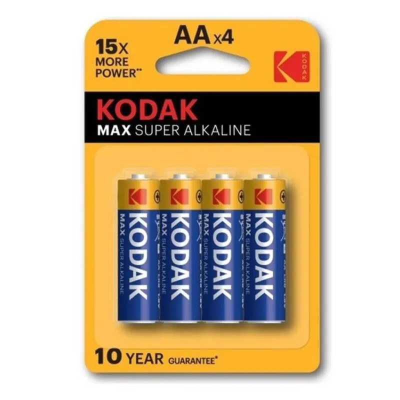 Piles alcalines Kodak Max AA LR6 pack de 4 - Kodak