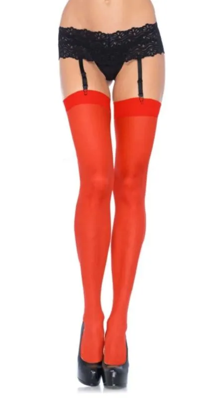 Leg Avenue - Bas Transparents - Rouge