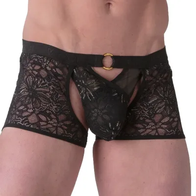 Boxer String Dentelle PURE SEDUCTION WOH Noir