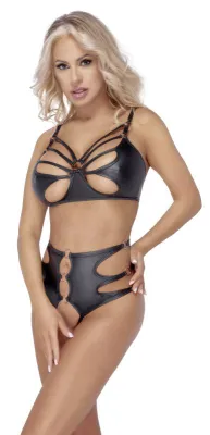 Cottelli LINGERIE – Soft Bra & String Ouvert Set – Noir