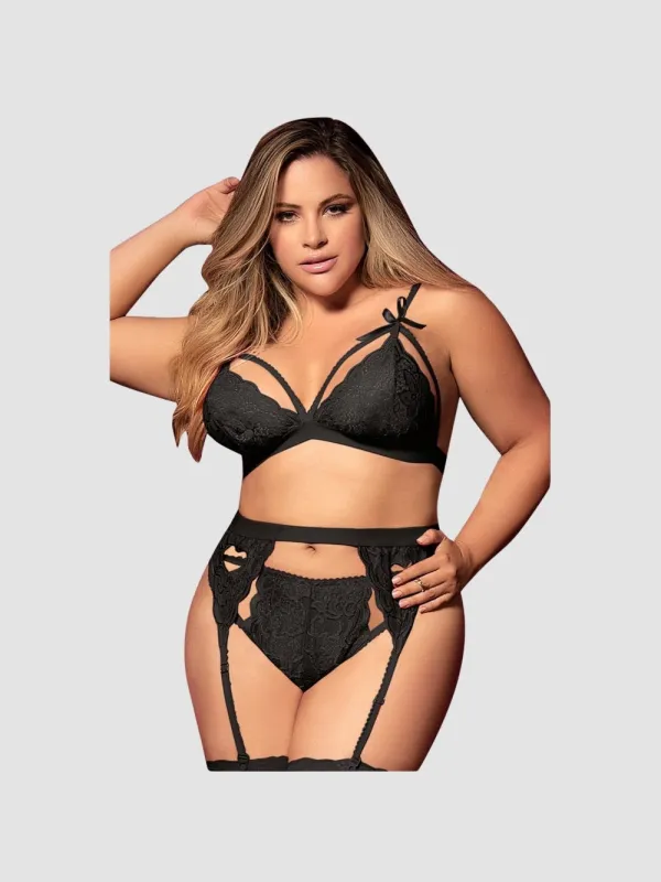 Ensemble 3 Pièces 8221 Dentelle Noir GT