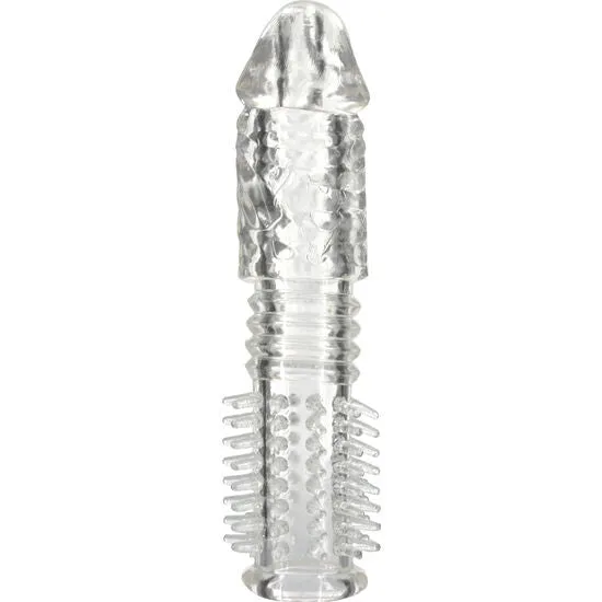 Étui pénien texturé en silicone transparent - Seven Creations