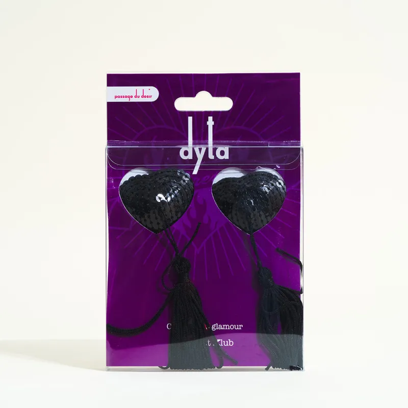 Dyta nippies coeur à sequins -  Noir