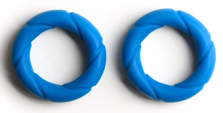 Lot de 2 Anneaux péniens Silicone READY RINGS 28 mm Bleus