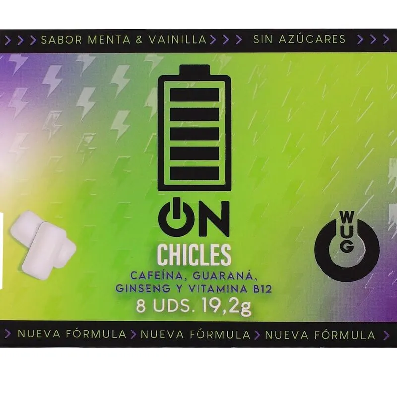 Chewing-Gum Énergétique Caféine Guarana Ginseng B12 - Wug