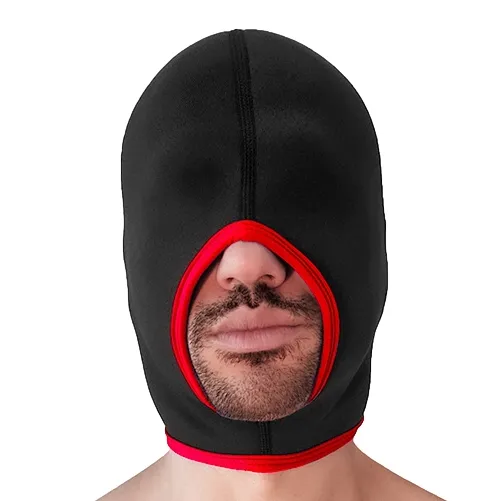 Cagoule en néoprène FACE FUCKER Brutus Noire-Rouge
