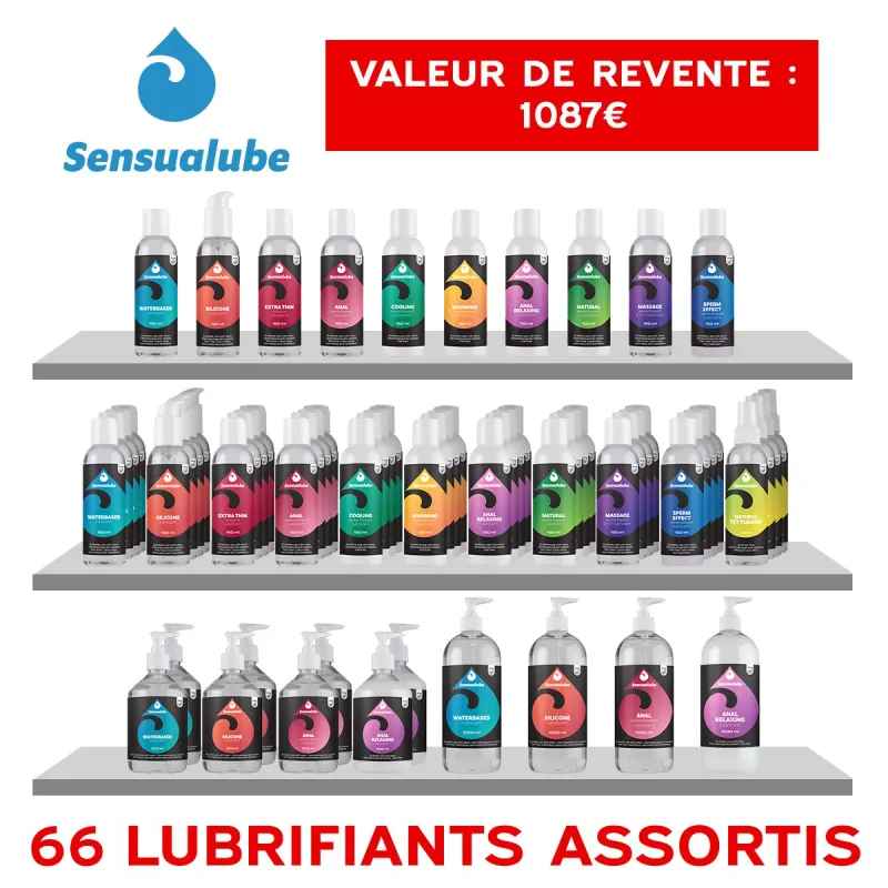 Sensualube LUBRIFIANTS MEGA PACK 66 BOUTEILLES SENSUALUBE
