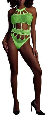Ouch! Glow Body à encolure grecque Vert Fluo